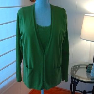 NWOT VALERIE STEVENS Lime Green Sweater Ensemble